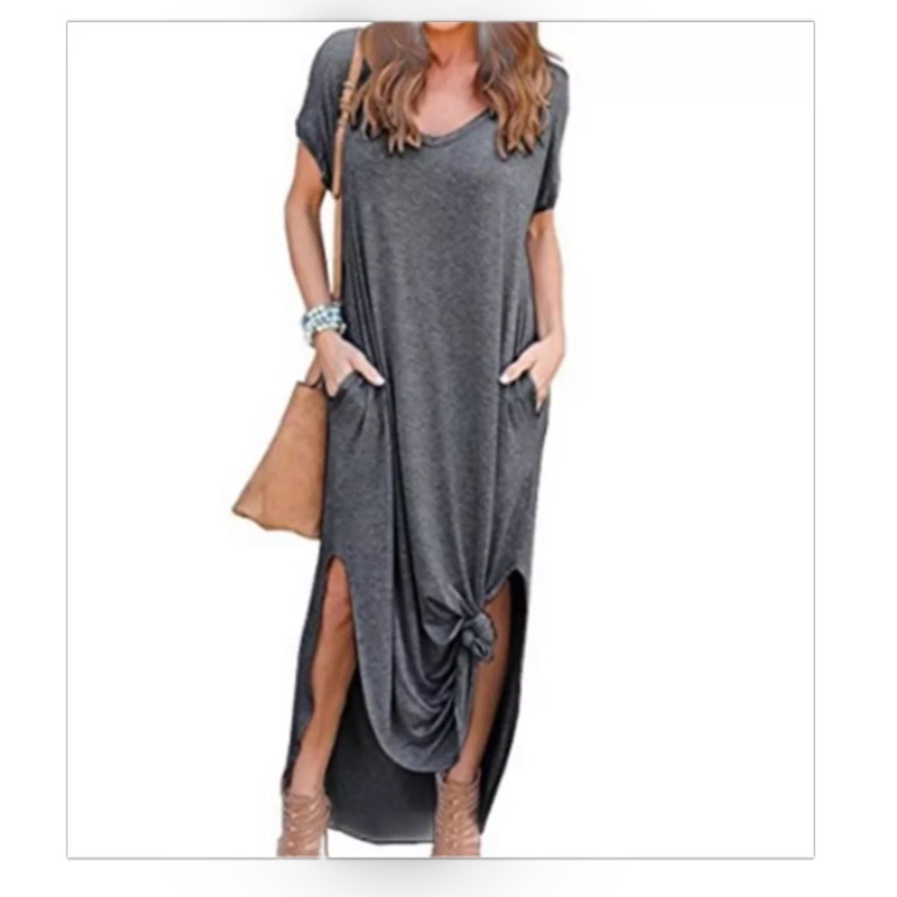 V-neck Maxi dress with pockets
